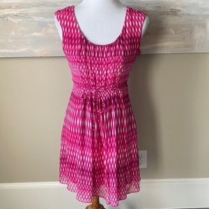 Calvin Klein pink patterned pleated dress